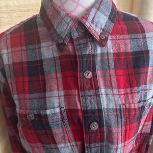 Duluth trading company size large tall plaid flannel shirt